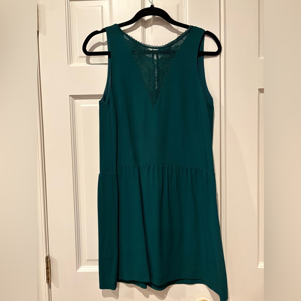 Sezane - Green lace drop waist dress - size 38/medium (US 6/8)
